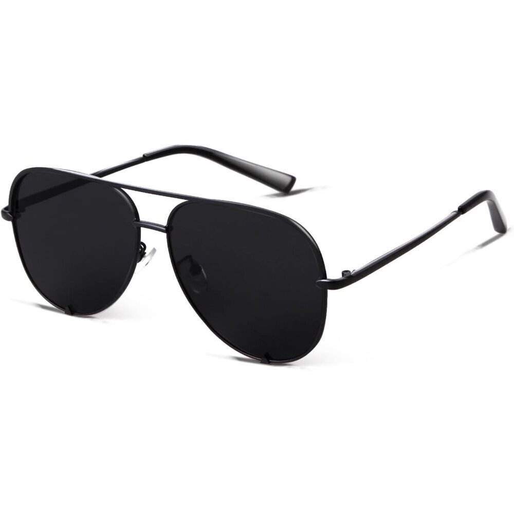 Oversized Aviator Sunglasses Women Men UV400Protection Retro Black Shades